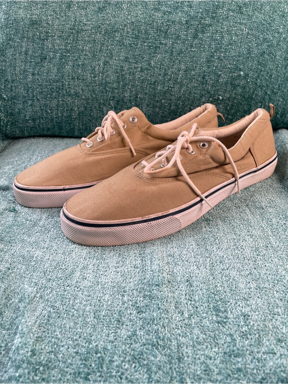 Nice Op Men’s Classic Canvas Lace-Up Sneakers in Khaki, Sz 13! 🍁